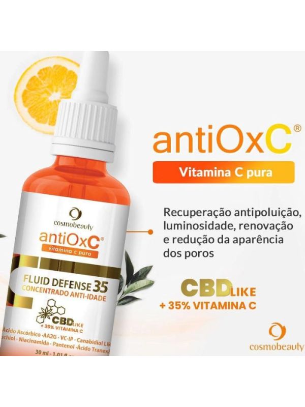 Concentrado Anti-Idade AntiOxC Vitamina C Pura Cosmobeauty - 30ml 2